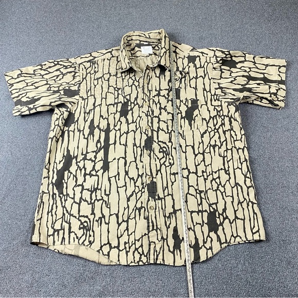 Vintage 80s Camouflage Trebark Camo Brown Hunting Pocket Polo Shirt Men’s Sz XL - Picture 10 of 12